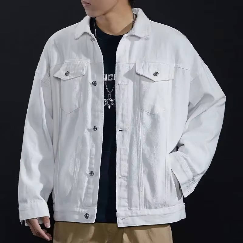 Wavlynn Mens Olive Green Denim Jean Jacket With Front Button Closure And Classic Chest Pockets