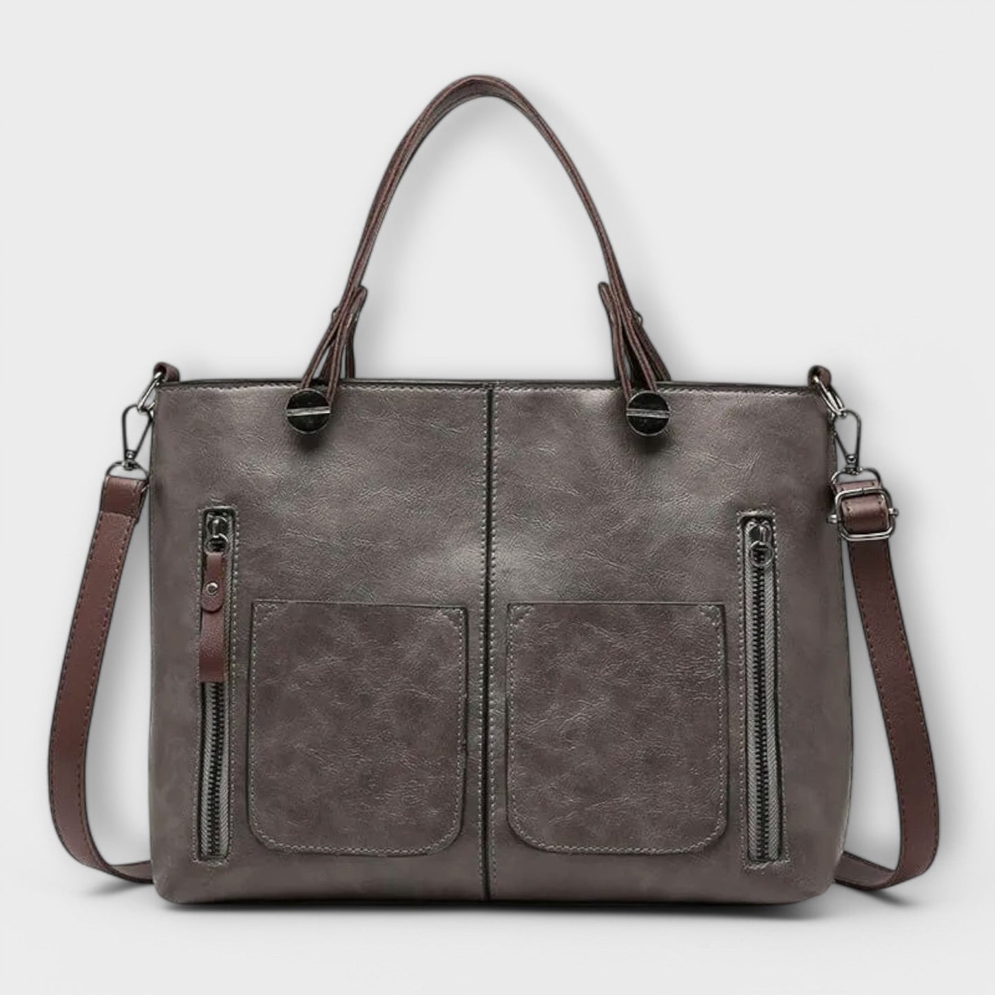 Astris structured handbag black multi-pocket design elegant functional everyday carry