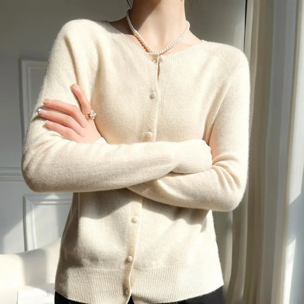 Waylynn Eliza pastel wool cardigan women cozy layering chic soft pastel shades 100% wool essential
