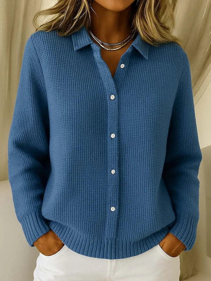 Cozy relaxed-fit cardigan in neutral tones with soft breathable fabric for effortless everyday style