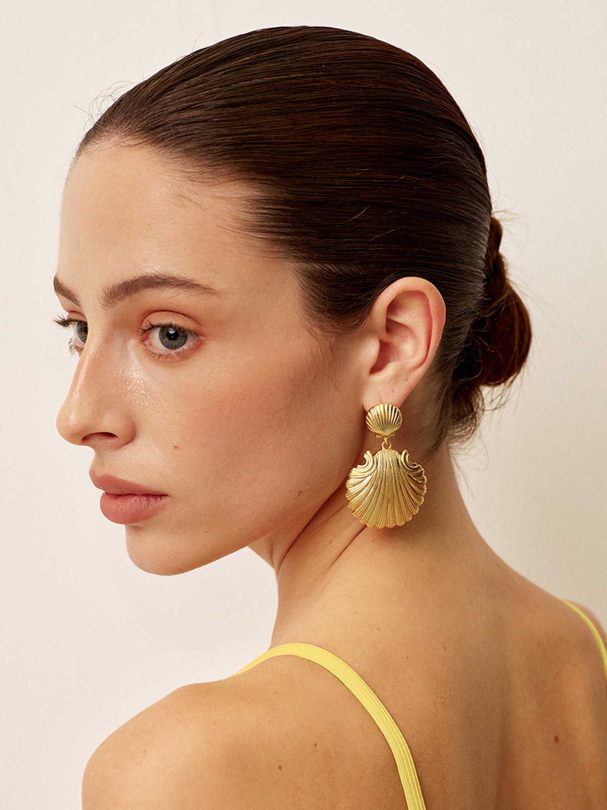 Gold Shell Drop Earrings - Wavlynn