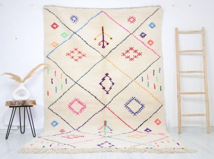 Tanagrit Beni Ourain Rug 5'5" x 8'8" - Wavlynn
