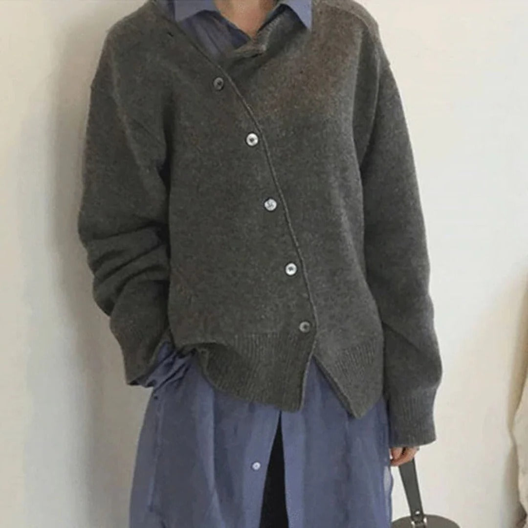 Soft button-down cardigan in classic style, perfect blend of warmth and everyday versatility