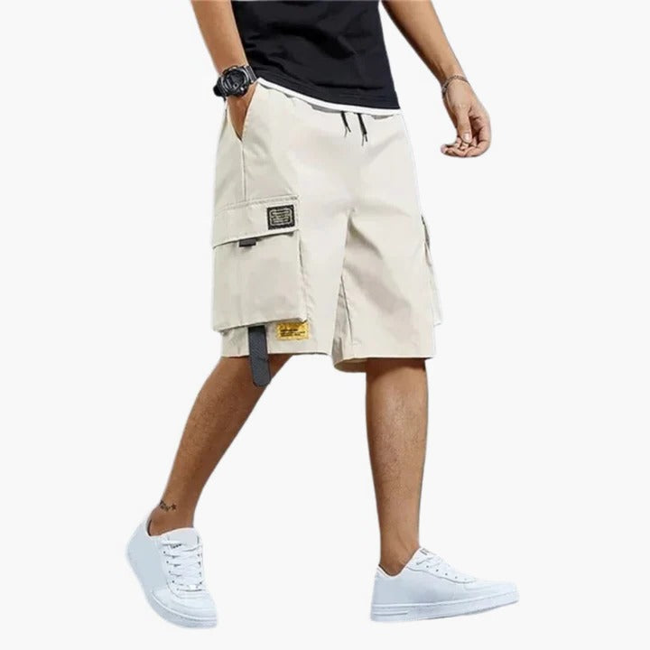 Men's relaxed-fit cargo shorts with multiple pockets, durable everyday casual travel outdoor style
