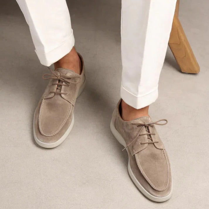 Wavlynn men's brown suede slip-on loafers with cushioned insole for casual and formal wear
