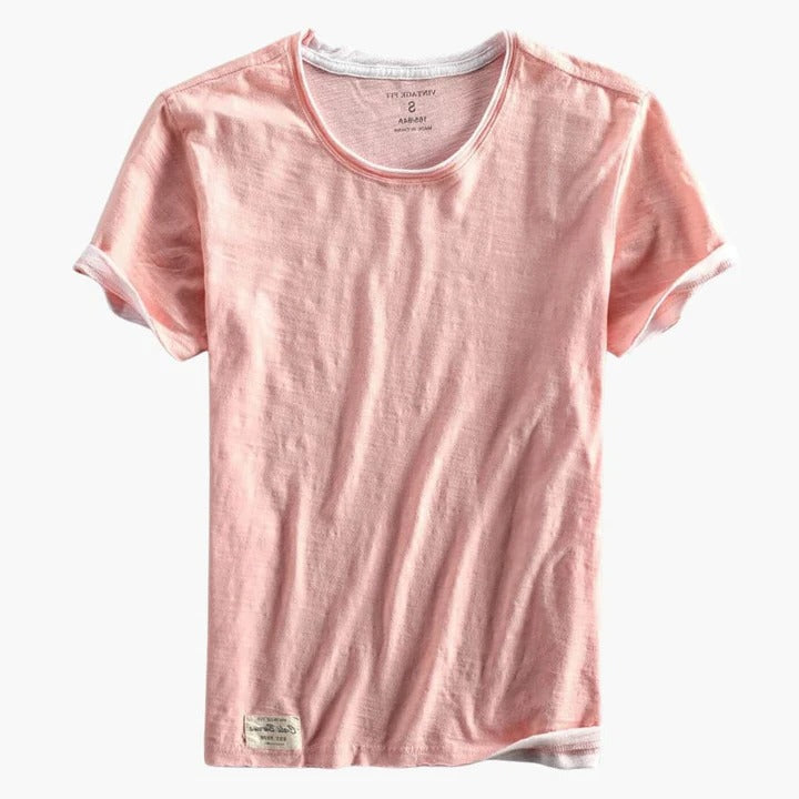 Men's basic crew neck t-shirt in classic solid color, slim everyday fit with breathable soft fabric