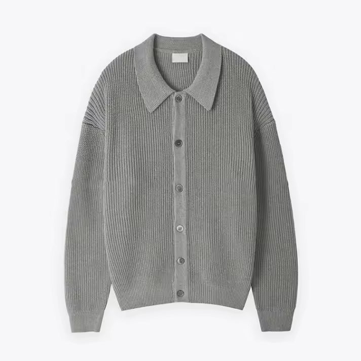 Men's oversized wool blend cardigan sweater button-front relaxed fit casual layering knit