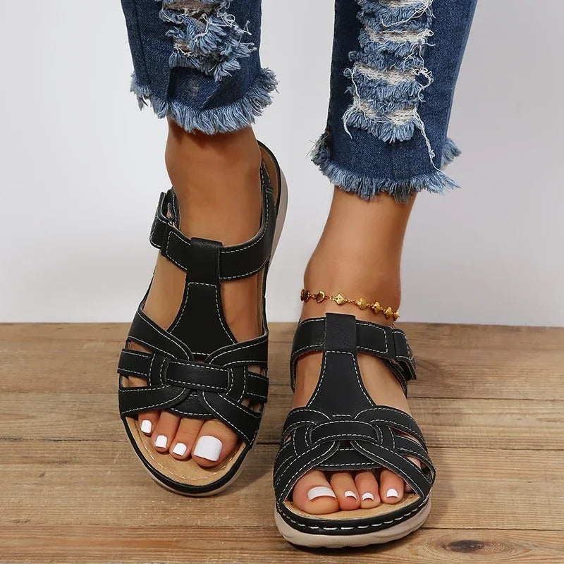Faith open-toe casual sandals with adjustable Velcro straps, lightweight design for summer comfort