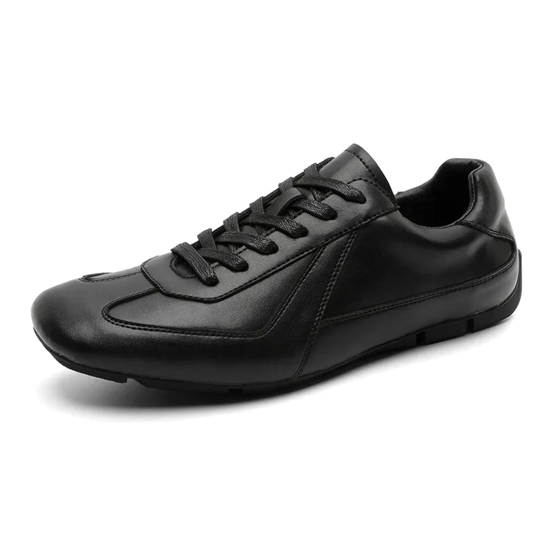 Wavlynn Monza Low Sneaker in matte leather and textured suede with sleek low-profile silhouette