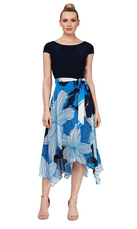 SL Fashions 9177347 Floral Print Chiffon Dress Sale - Wavlynn