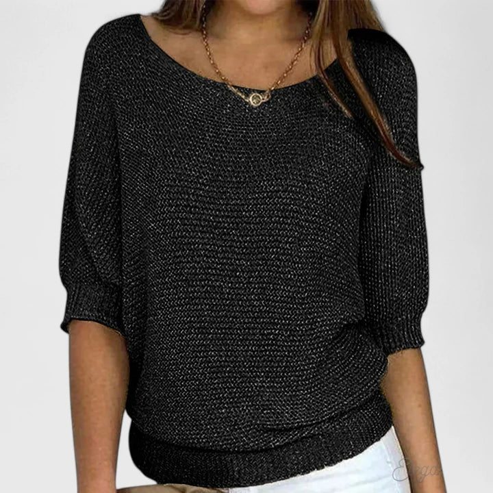 Claire soft relaxed-fit sweater in neutral tone, breathable everyday comfort with flattering silhouette