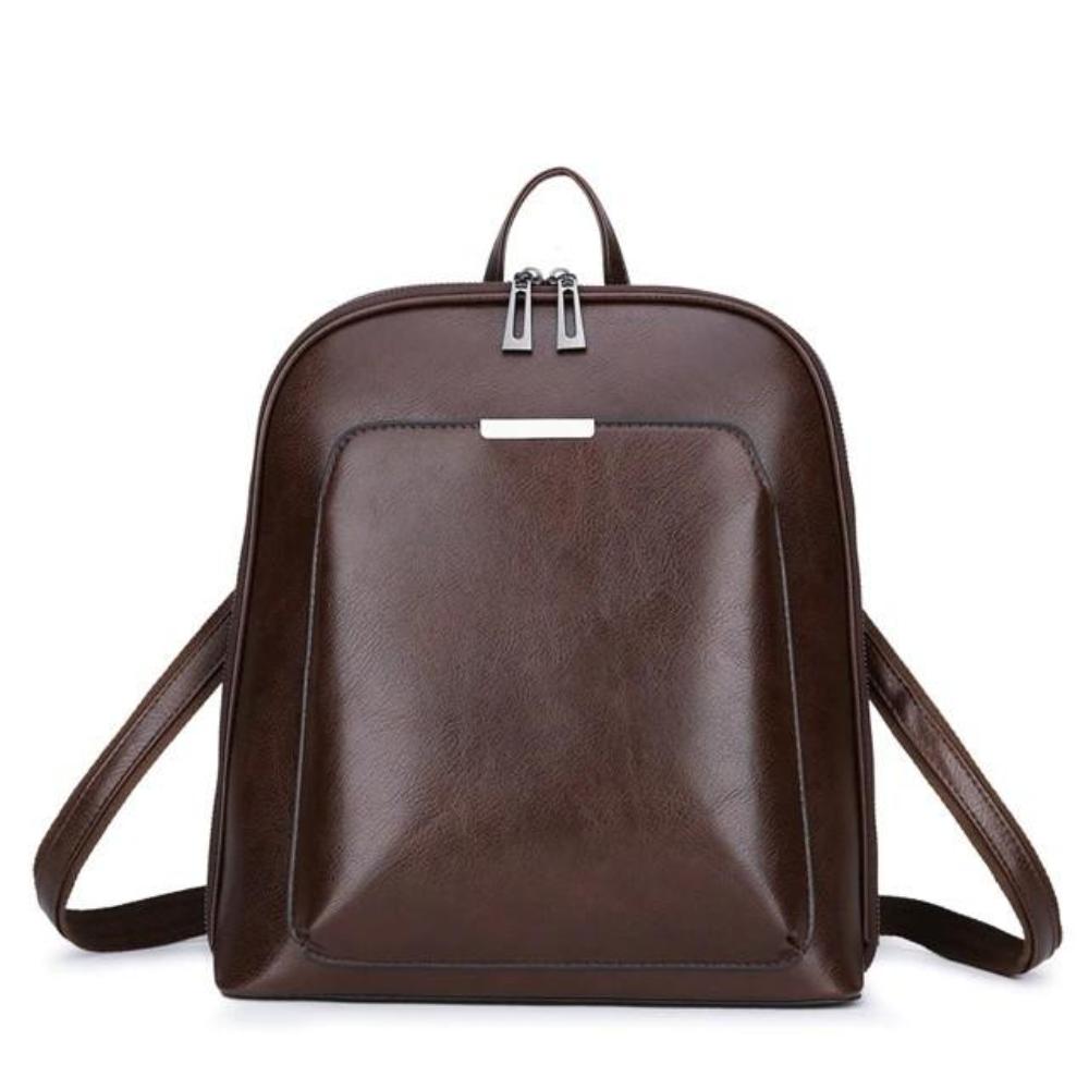 Wavlynn Amanda vegan leather women's backpack sleek black design with adjustable straps spacious interior