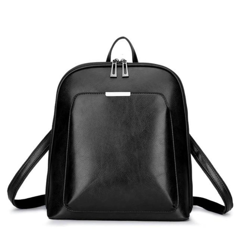 Wavlynn Amanda vegan leather women's backpack sleek black design with adjustable straps spacious interior