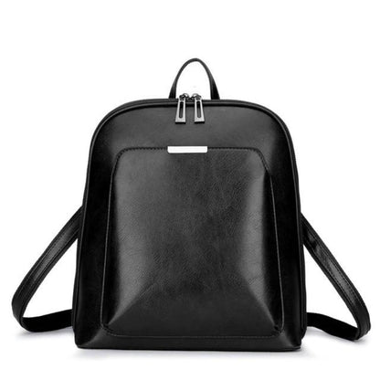 Wavlynn Amanda vegan leather women's backpack sleek black design with adjustable straps spacious interior