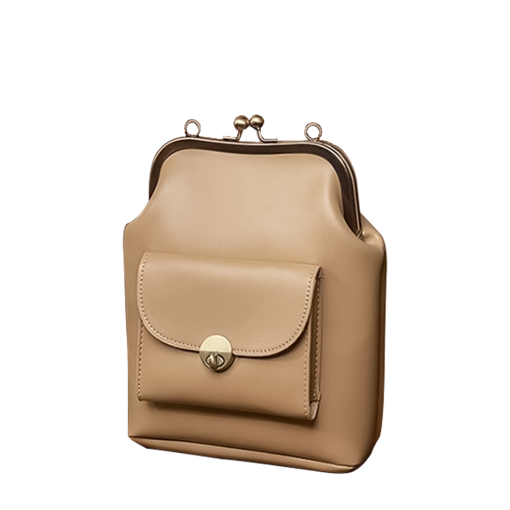 Wavlynn Diana black vegan leather structured handbag with top handle and secure clasp closure