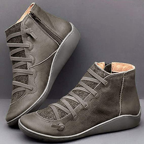 Missy™ beige supportive comfort boots with cushioned insole and stable structured silhouette