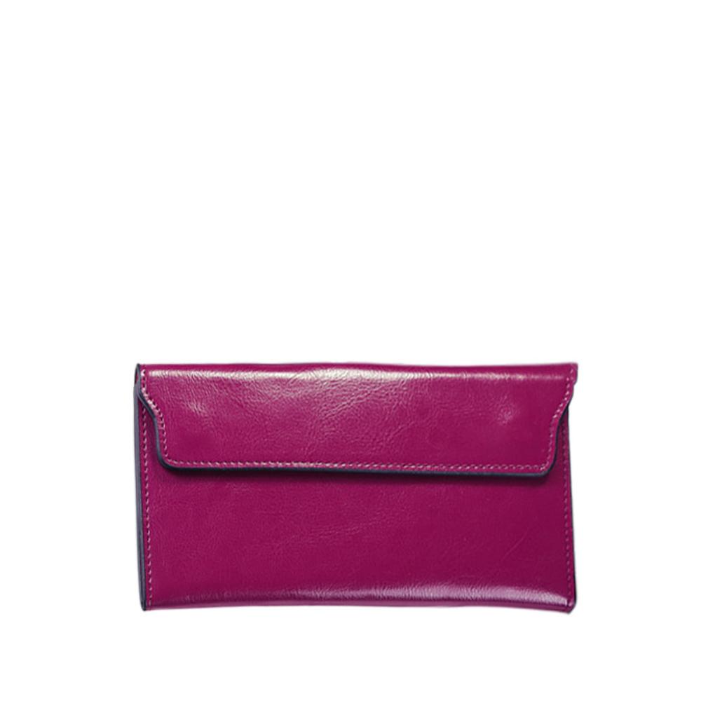 Wavlynn Jane Leather Fold Wallet - Slim Secure Storage in Timeless Genuine Leather