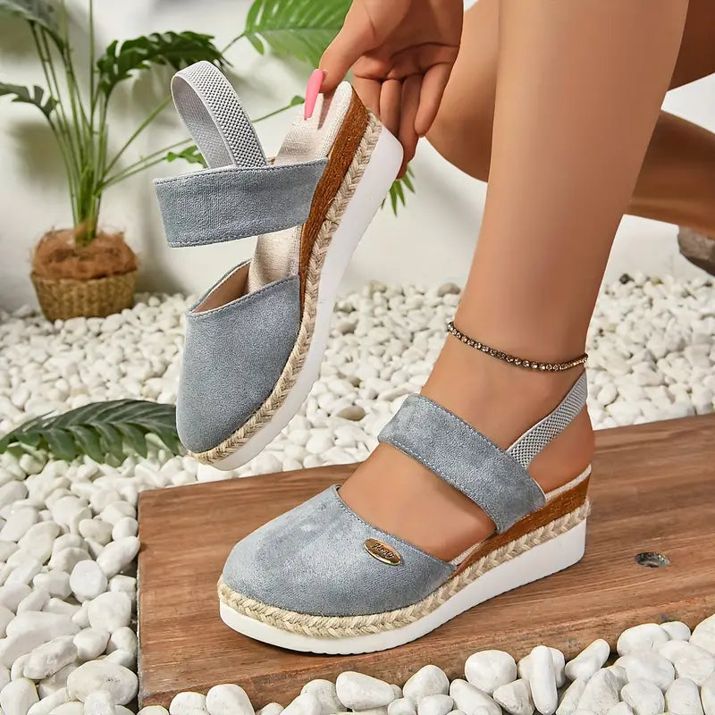 Women's comfort platform sandals with cushioned sole and sleek elevated design for all-day support