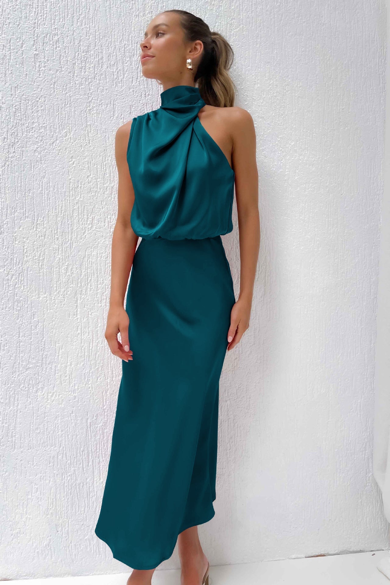 Wavlynn Diane satin maxi dress elegant drape silhouette for weddings and summer events