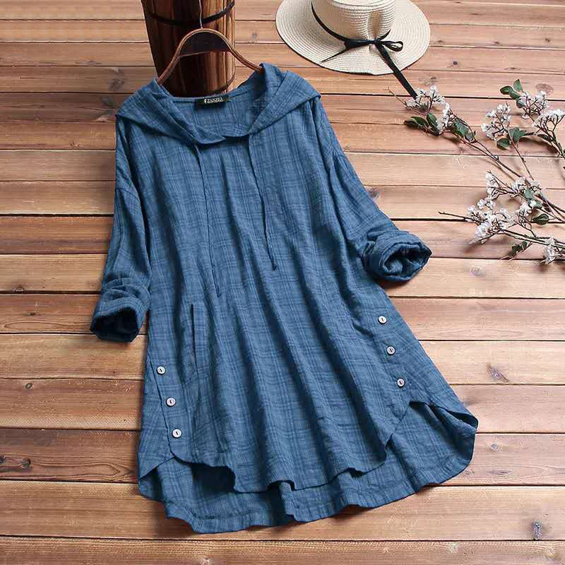 Women's plaid hoodie dress relaxed silhouette cozy classic pattern fall comfort style