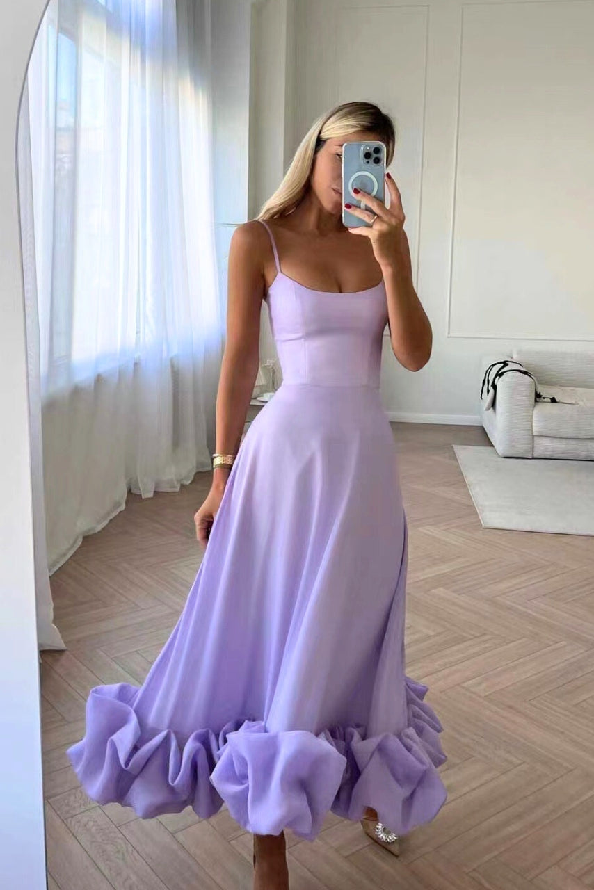 Dahlia women's flowing evening dress elegant silhouette flattering fit for wedding guest