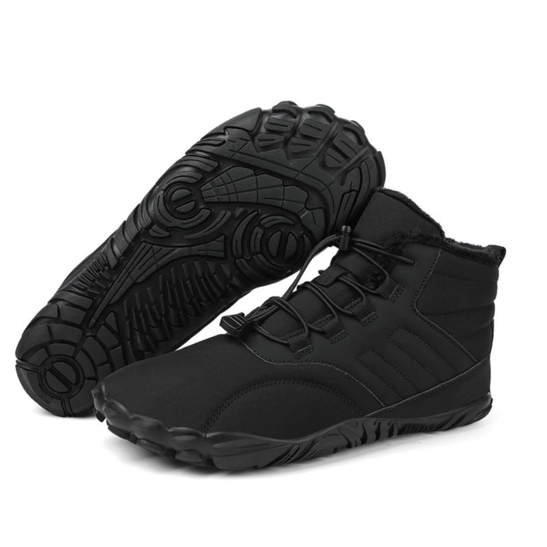 Unisex winter barefoot shoes with flexible sole, non-slip rugged outsole, warm minimalist design