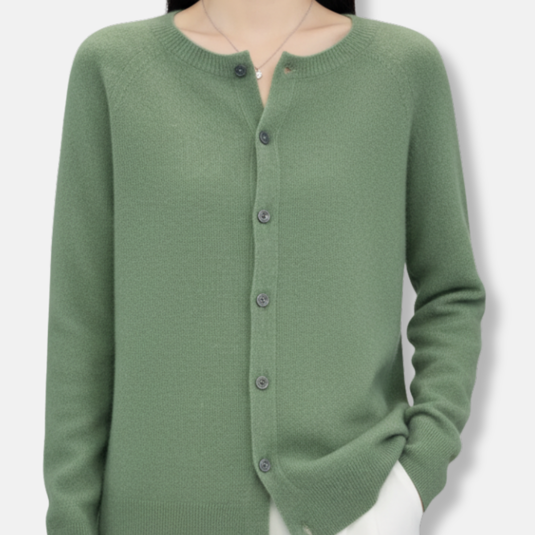 Women's merino wool cardigan sweater regular fit button front ribbed knit timeless style