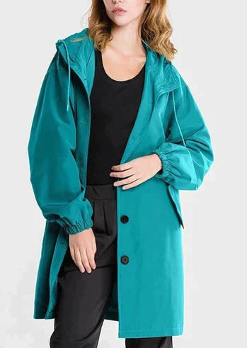 Women's lightweight hooded rain jacket relaxed fit water-repellent shell for everyday outdoor wear