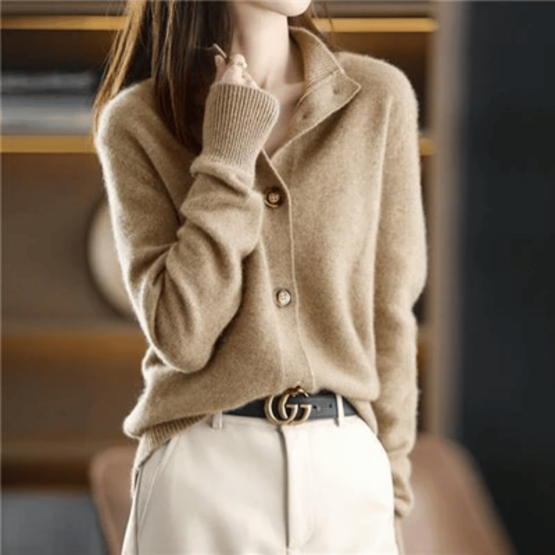 Women's Elise soft knit cardigan, lightweight cozy texture, elegant everyday layering piece
