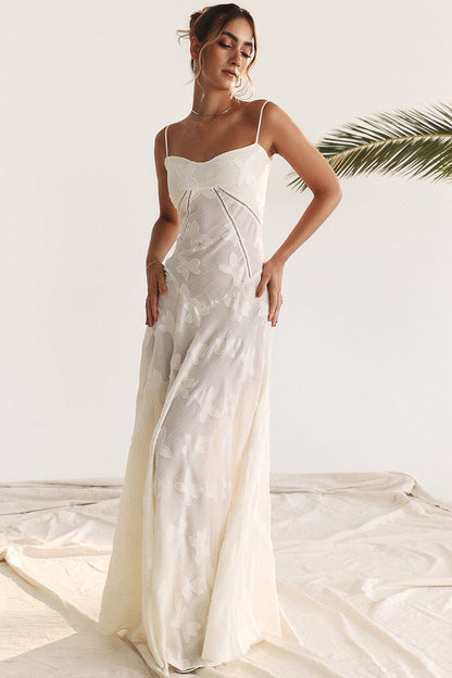 Women's floral chiffon maxi dress slim fit spaghetti straps lightweight breathable summer style