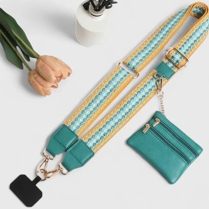 Delyora elegant phone holder bag adjustable strap compact pocket hands-free crossbody accessory