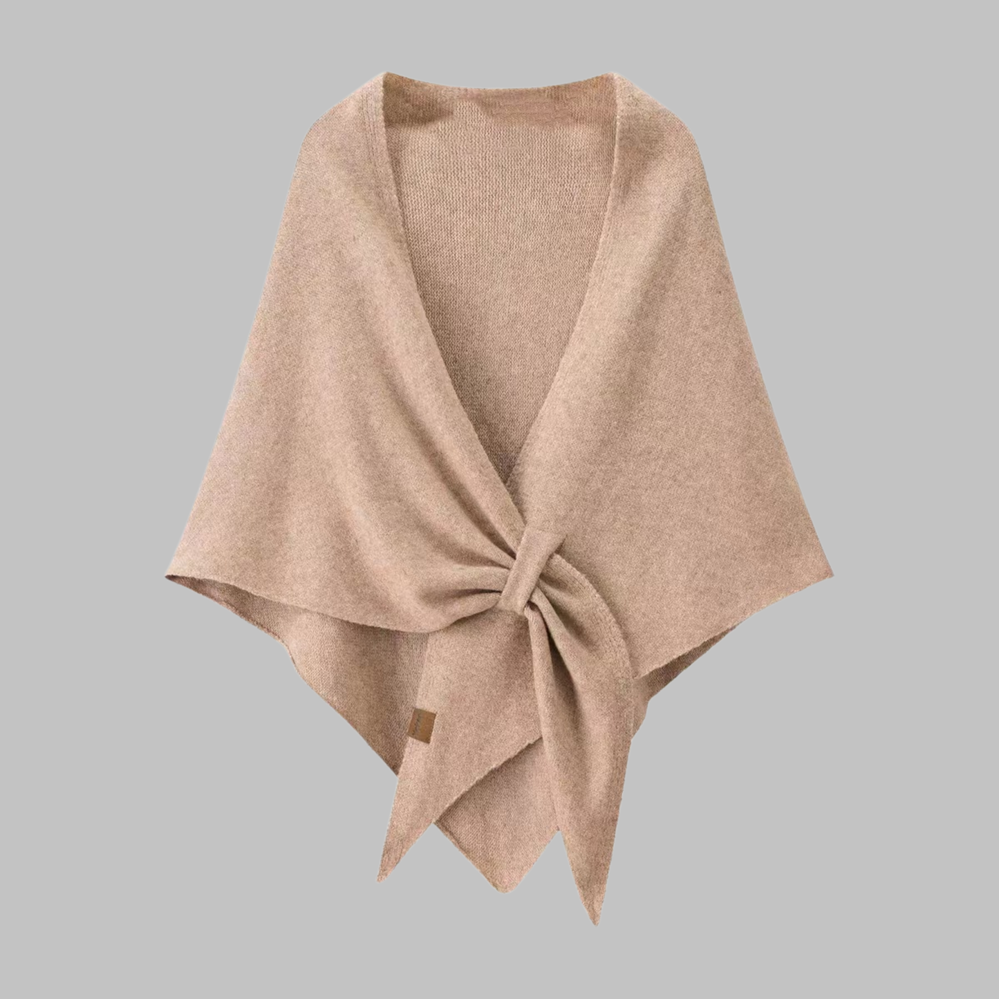 Classy soft triangle shawl wrap in neutral tone, feather-light elegant layer for versatile everyday wear