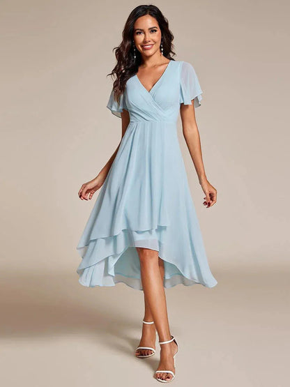 Morgan silk chiffon A-line dress high waist airy silhouette for weddings and evening events