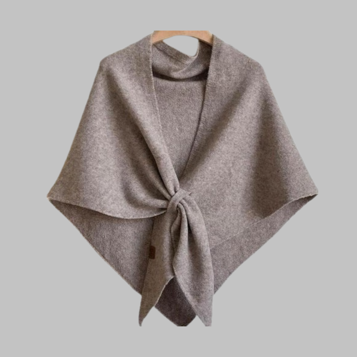 Classy soft triangle shawl wrap in neutral tone, elegant drape for versatile all-day wear