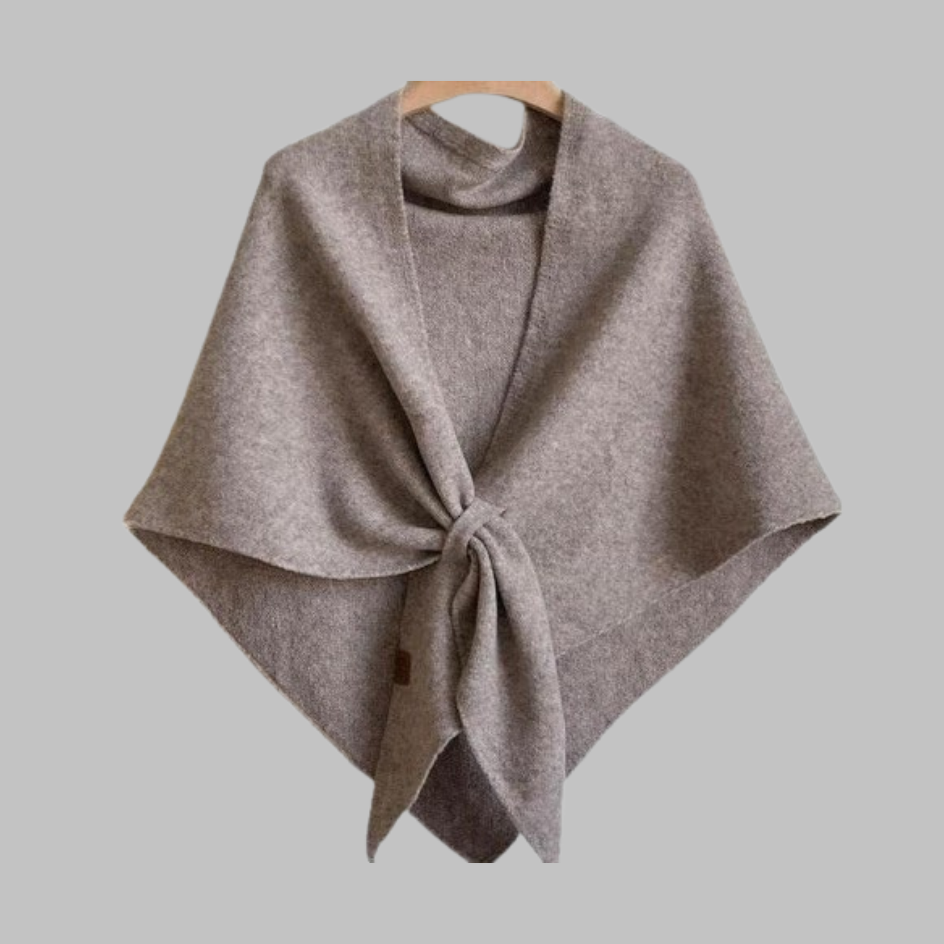 Classy soft triangle shawl wrap in neutral tone, elegant drape for versatile all-day wear