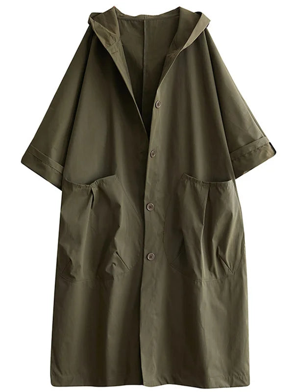 Women's oversized longline hooded coat casual chic relaxed fit with extended length silhouette