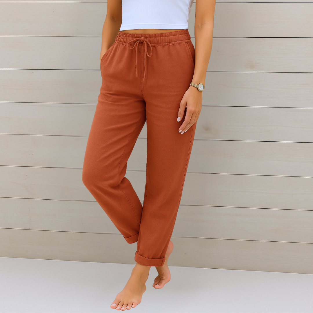 Lori™ premium breathable women's pants with elastic waist in a relaxed everyday style