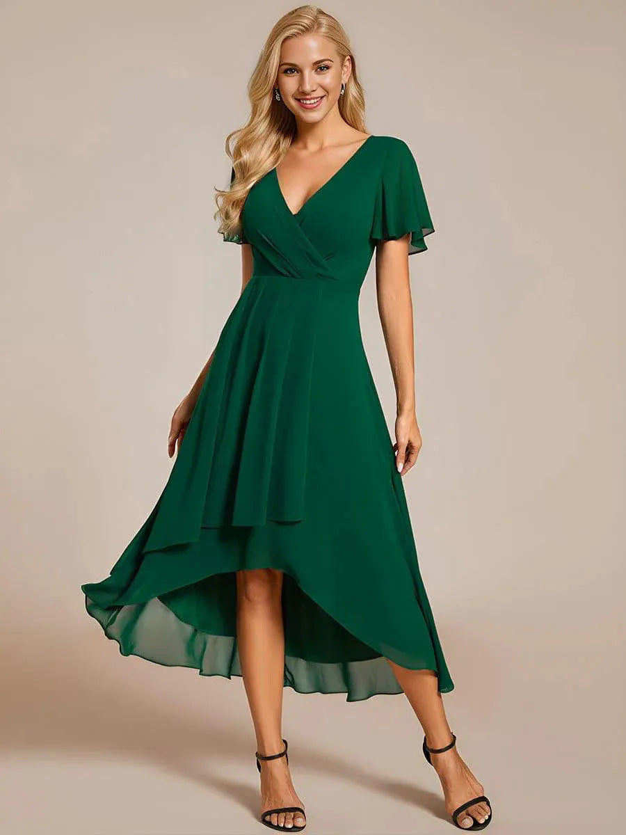 Morgan silk chiffon A-line dress high waist airy silhouette for weddings and evening events