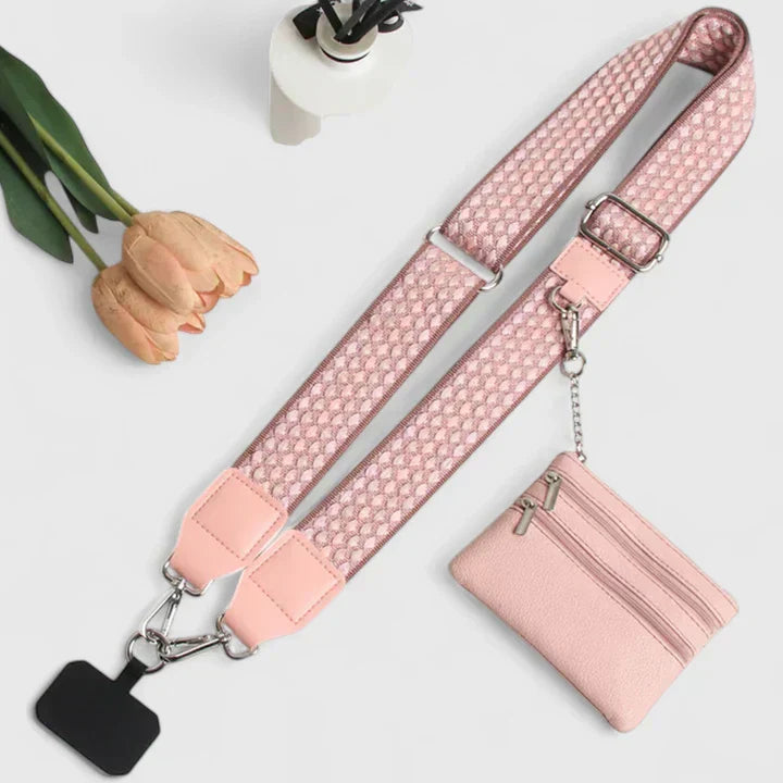 Delyora elegant phone holder bag adjustable strap compact pocket stylish everyday accessory