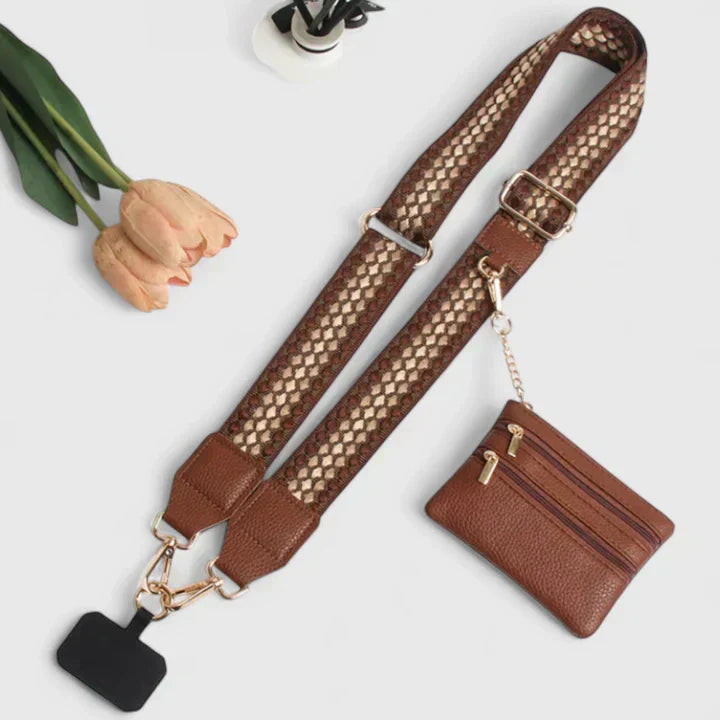 Delyora elegant phone holder bag adjustable strap compact pocket stylish travel accessory