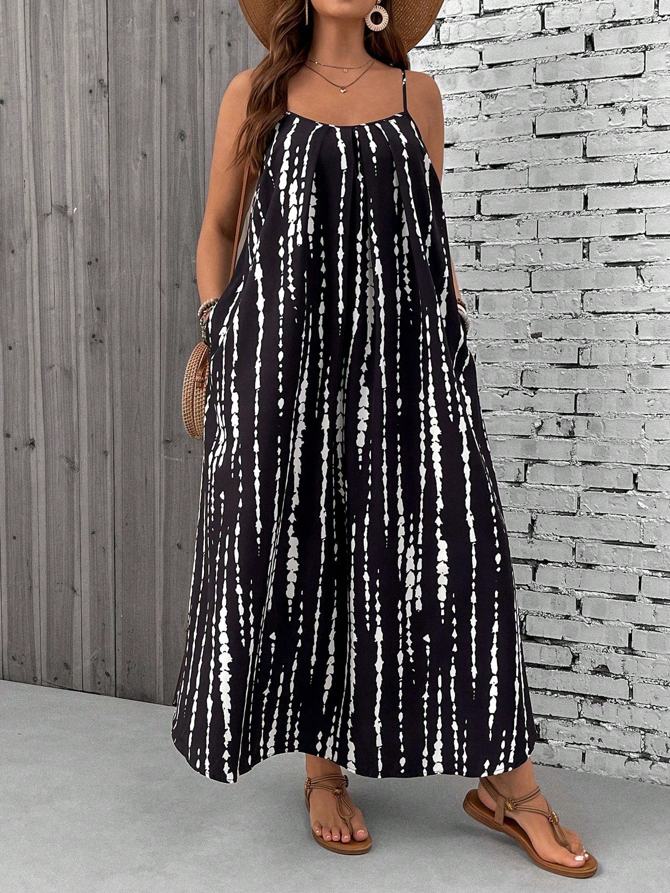 Floral paisley plus size boho maxi dress with loose breezy silhouette, curve-flattering summer style