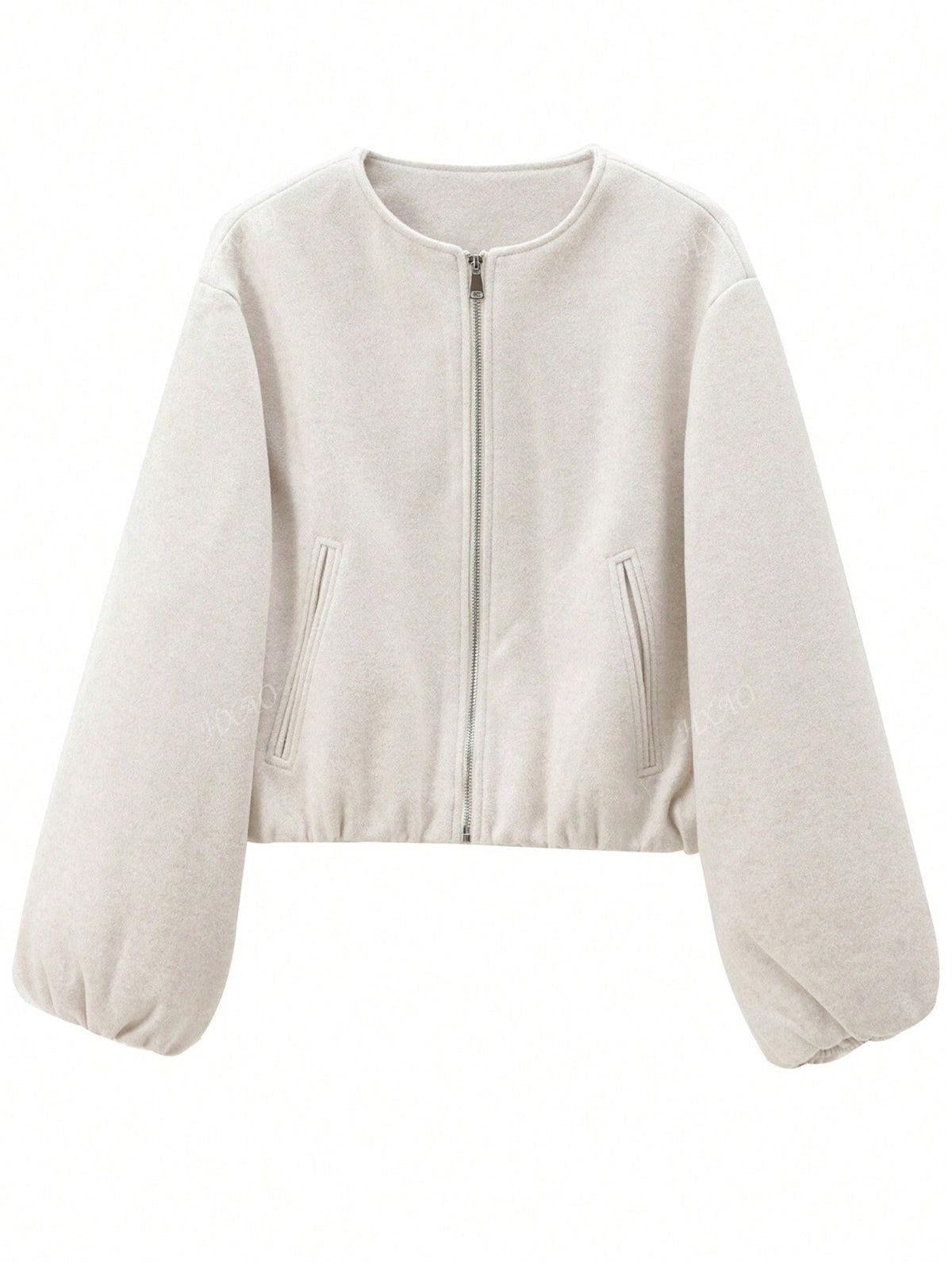 Casual velvet bomber jacket loose fit dropped shoulders ribbed cuffs zip front transitional wear