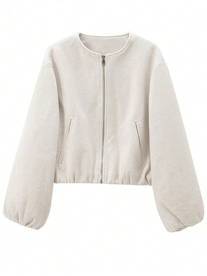 Casual velvet bomber jacket loose fit dropped shoulders ribbed cuffs zip front transitional wear