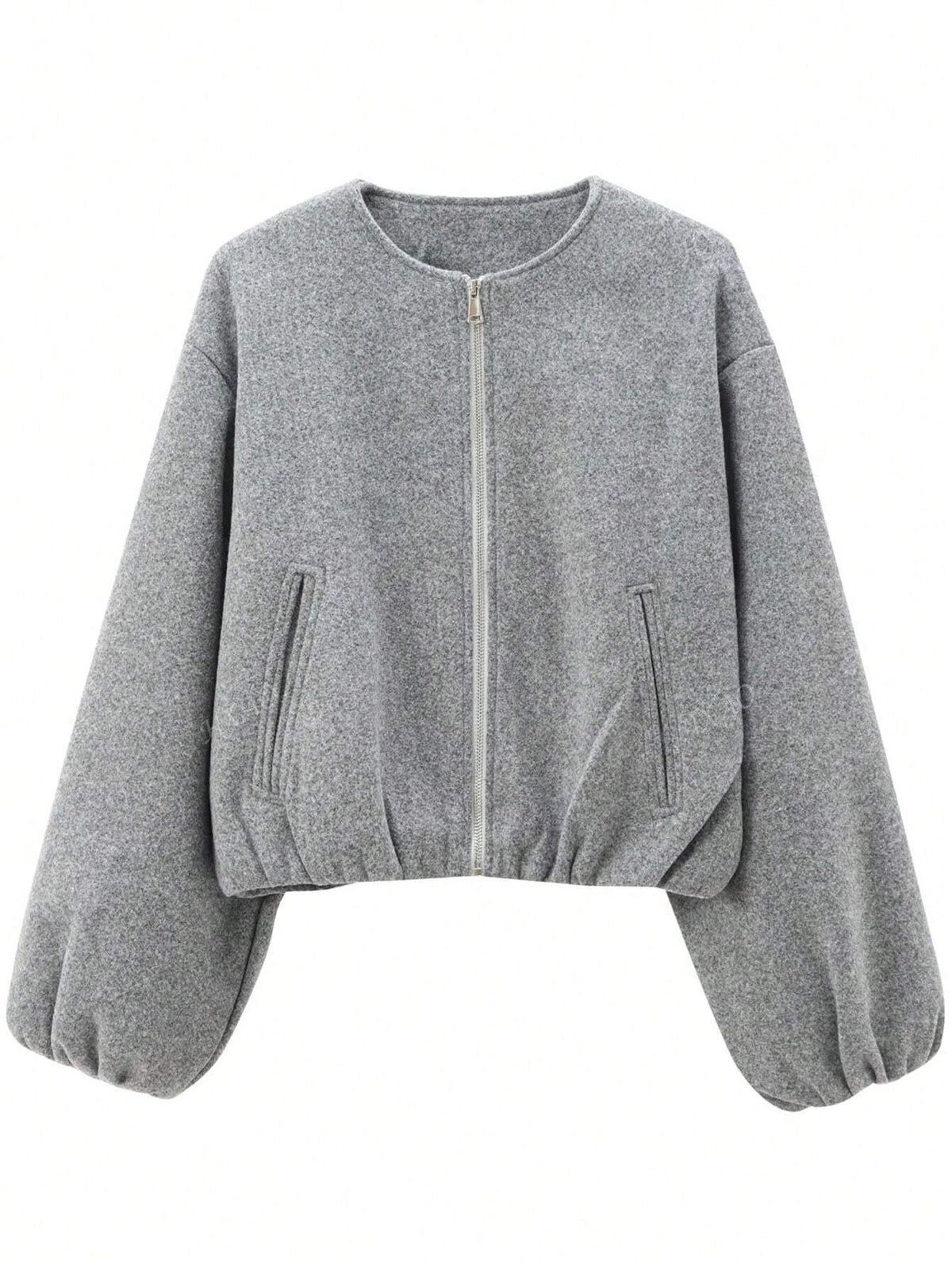 Casual velvet bomber jacket loose fit dropped shoulders zip front ribbed trim cuffs hem