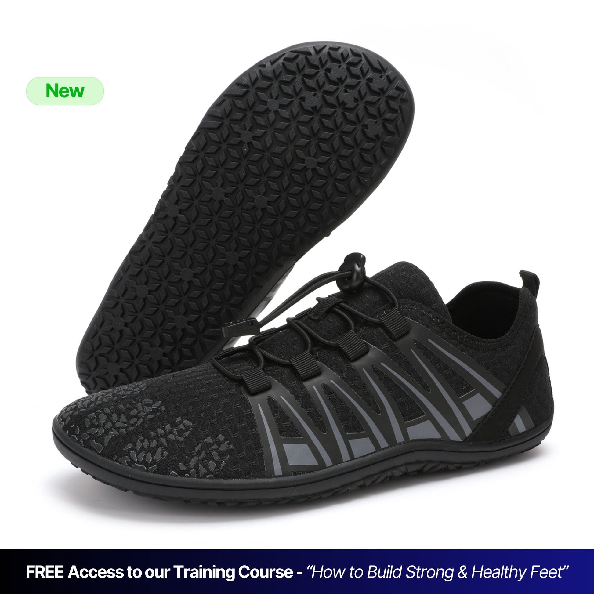 Flatline minimalist barefoot training shoes black flexible knit upper low-profile sole for gym