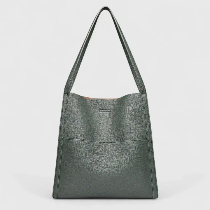 Structured handbag with clean lines, spacious interior, and elegant minimalist design for work and daily use