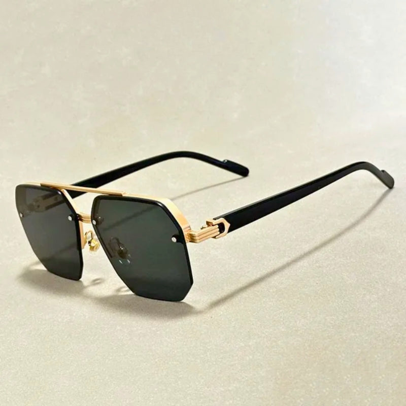 Varyn geometric sunglasses with gradient lenses, UV400 anti-glare protection, durable impact-resistant frames