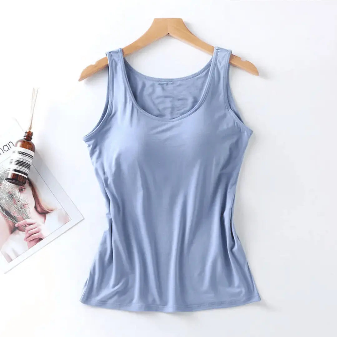Michaella Comfy Bra-Tank athletic tank top with built-in bra support, versatile style for yoga and casual wear