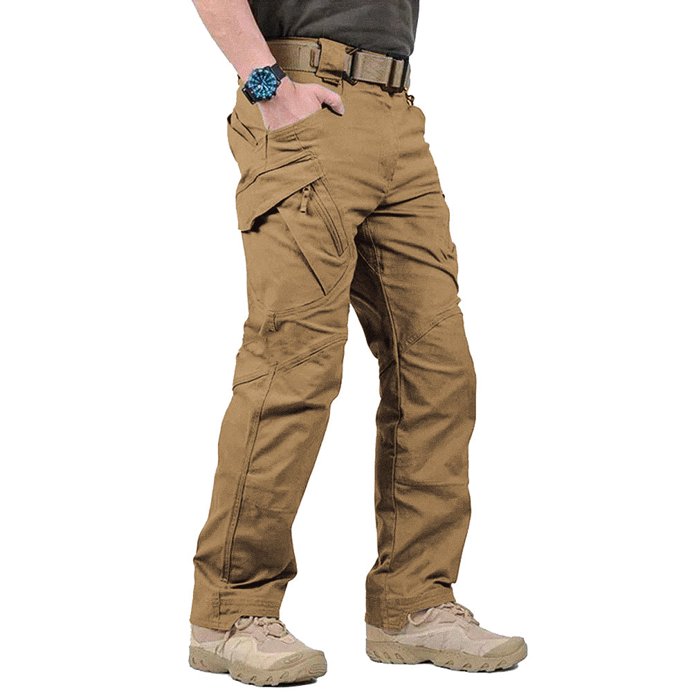 Men's relaxed fit cargo pants durable cotton blend multiple pockets outdoor casual style