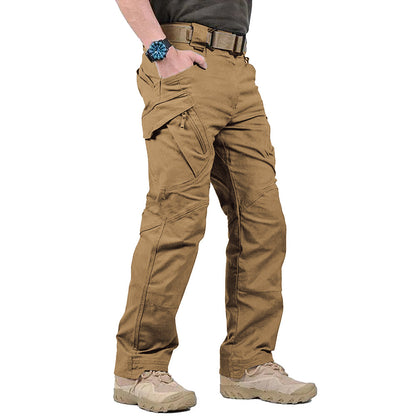 Men's relaxed fit cargo pants durable cotton blend multiple pockets outdoor casual style